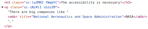 Code example: Correct HTML using abbr tag along with title attribute