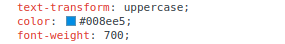 Code example: CSS using uppercase instead of writing HTML in capital letters