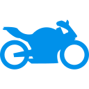 Motorcycle blue icon